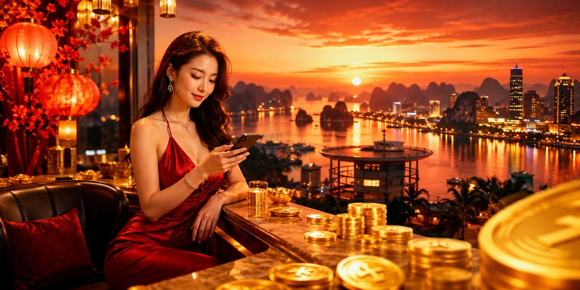 Bàn bài trong không khí lễ hội Tết bên vịnh Hạ Long dành cho giải trí casino